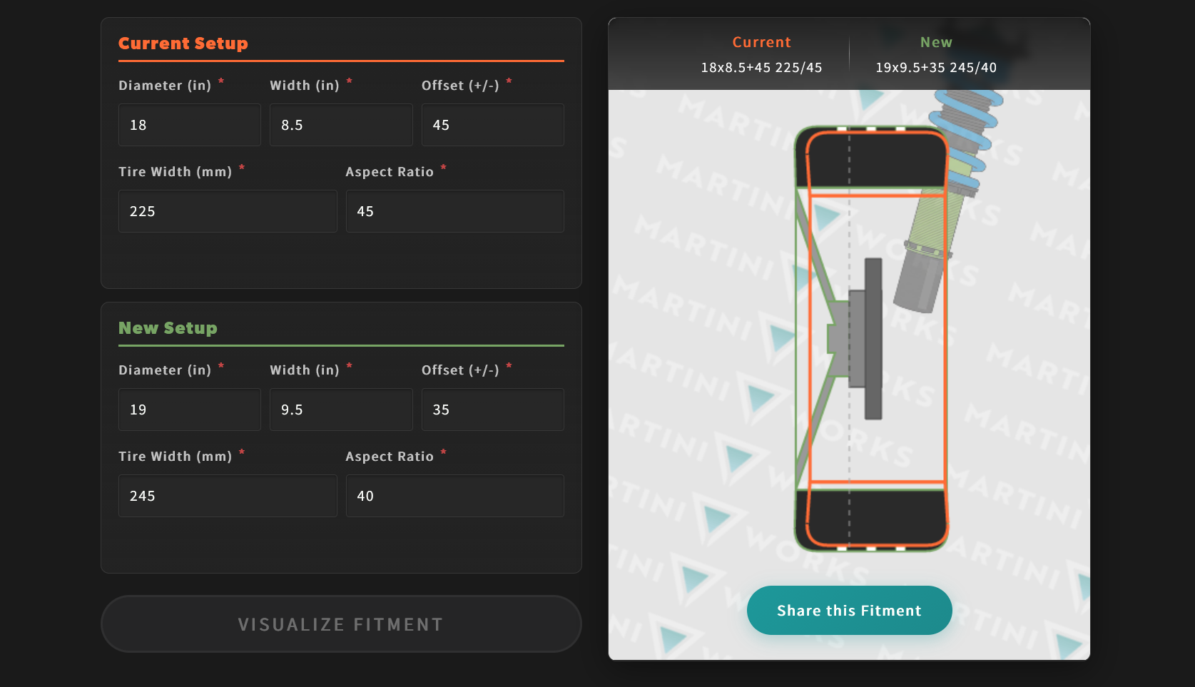 Wheel & Tire Fitment Visualizer
